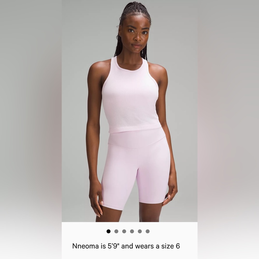 LULULEMON Ebb to Street Crop Racerback Tank Top Color Meadowsweet Pink Size 6